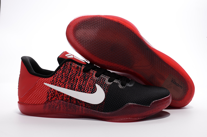 Nike Kobe 11 Black Red White Woven Basketball Shoes